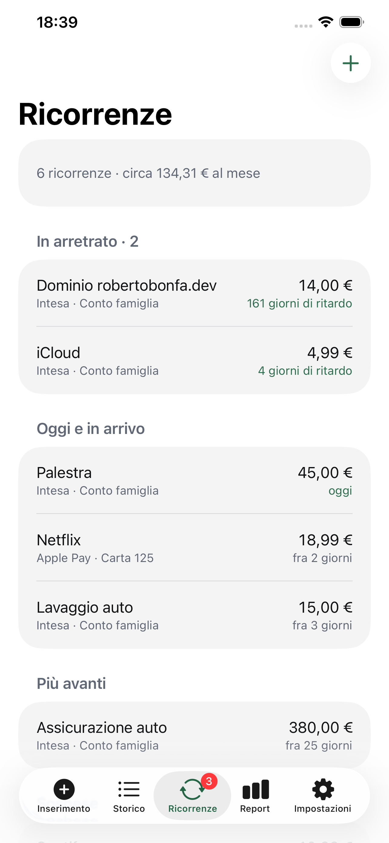 Abbonamenti e pagamenti ricorrenti