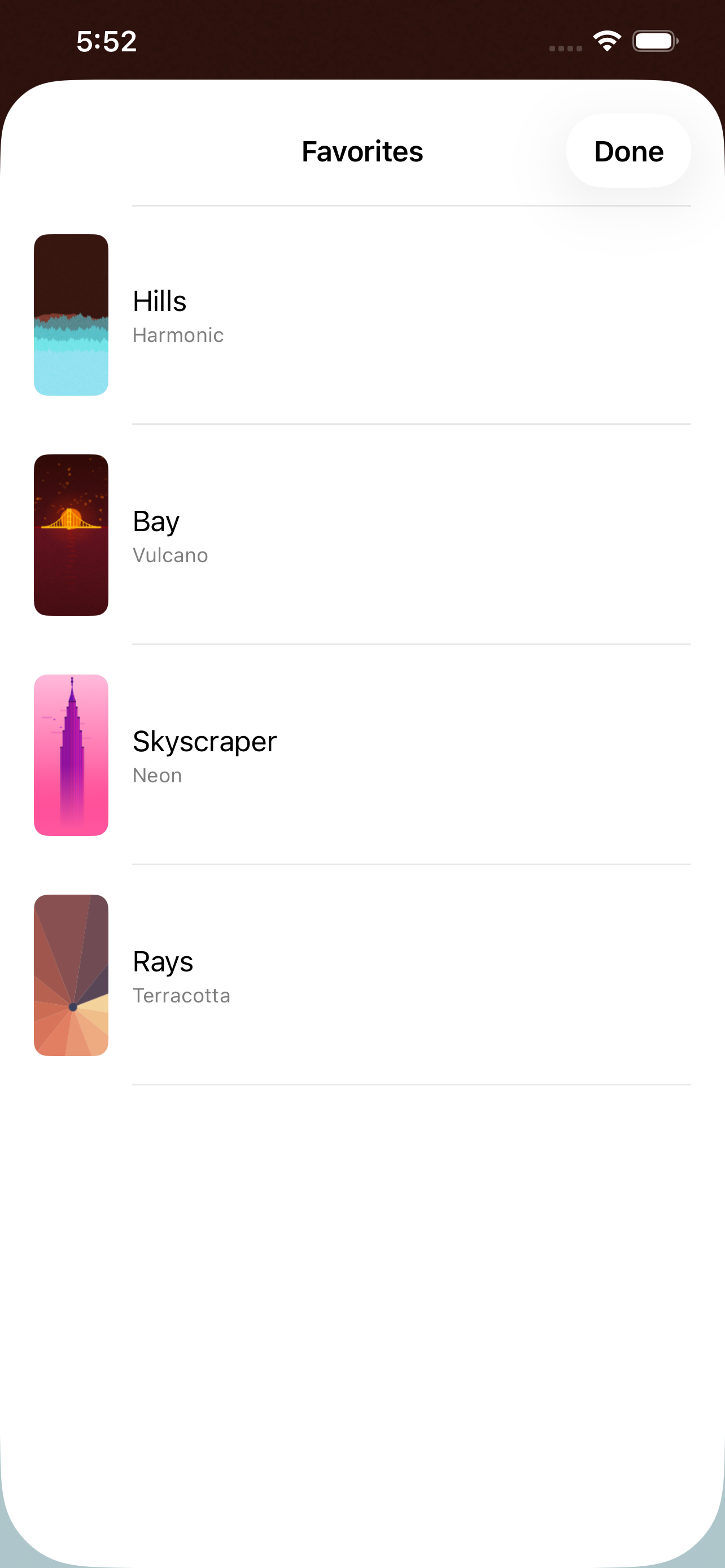 Favourites, found again identical