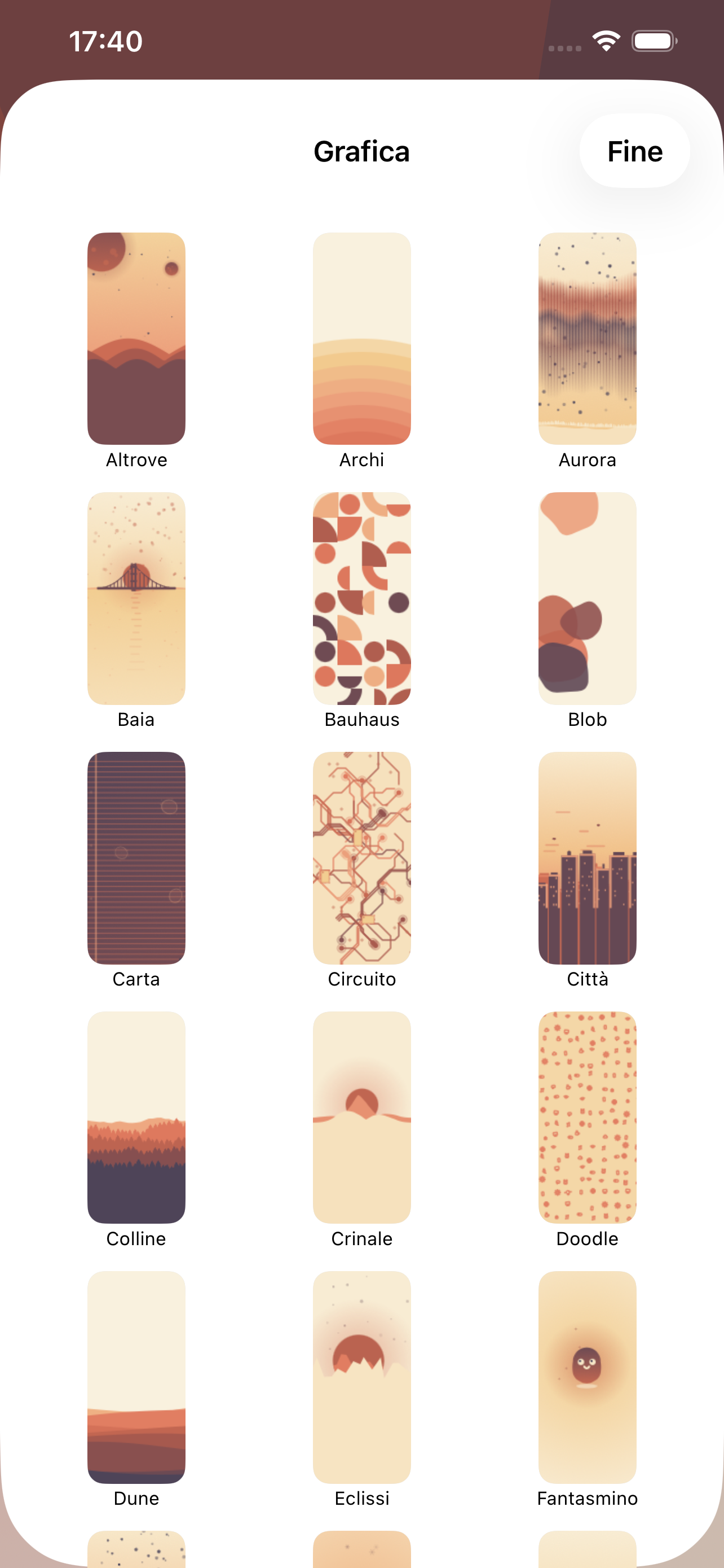 La griglia delle grafiche generative